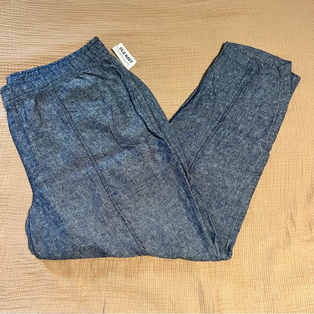 Old Navy High-Rise Straight Taper Linen Blend Pants Size XL